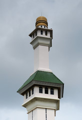 Minaret of Al Azim Mosque in Malacca, Malaysia