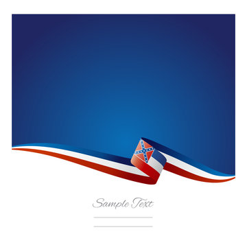 Mississippi ribbon flag vector