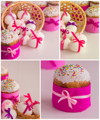 Easter collage - Easter cakes and decorated eggs