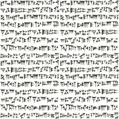 Ancient cuneiform assyrian or sumerian inscripton background - obrazy, fototapety, plakaty