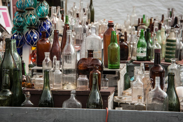 bottles at a flea market