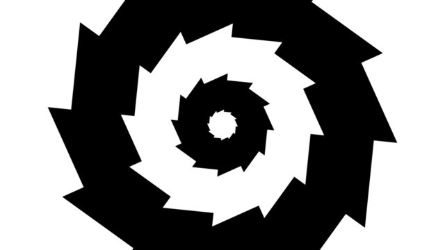 Concentric oncoming rotated abstract symbol, gear teeth twelve