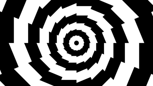 Concentric oncoming rotated abstract symbol, gear teeth sixteen