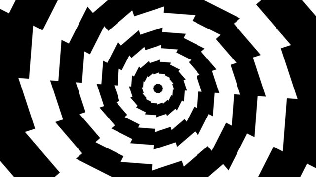 Concentric oncoming abstract symbol, gear teeth sixteen