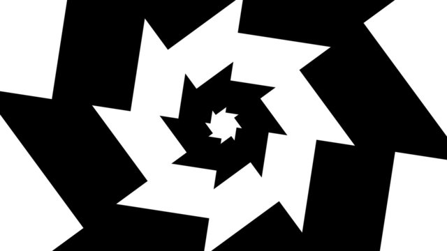 Concentric oncoming abstract symbol, rotated gear teeth eight