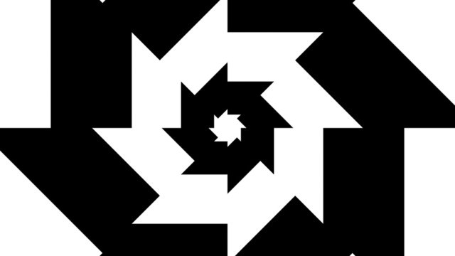 Concentric oncoming abstract symbol, gear teeth eight