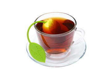 Tea cup with an infuser in it