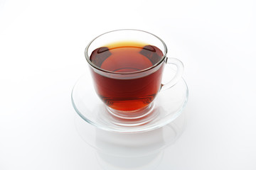 Tea glass cup and saucer