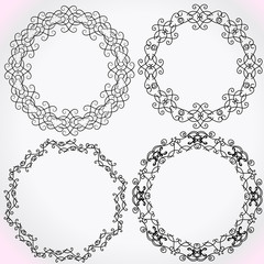 Vintage Decor - design elements, thin line - vector set. Vector