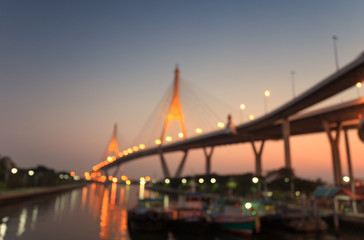 Blurred and Bokeh Tower Bridge, Thailand
