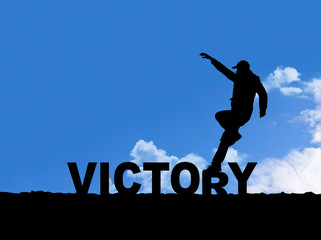 Fototapeta na wymiar victory silhouette
