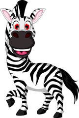 Fototapeta na wymiar cute zebra cartoon posing