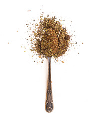 dry thyme in spoon