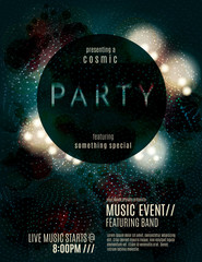 Dark eclipse party invitation poster or flyer template
