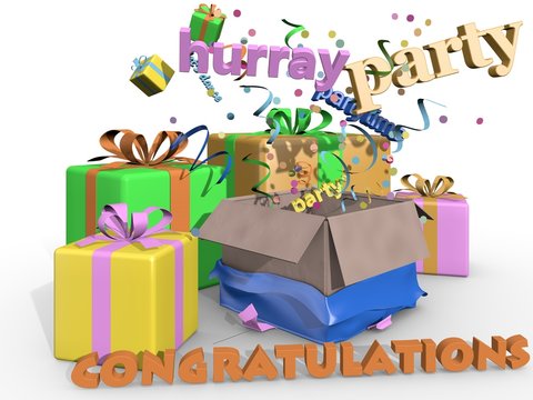 Congratulations - party and presents