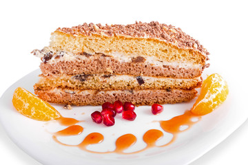 Sour cream cake with prunes
