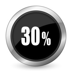 30 percent black icon sale sign
