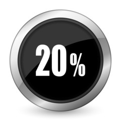 20 percent black icon sale sign