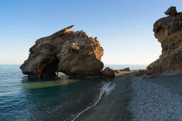 Beach with rocks in Crete