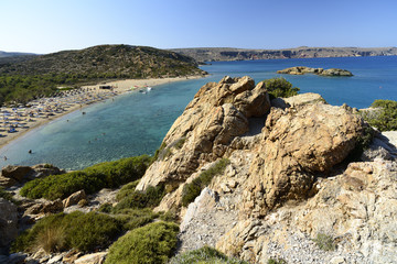 Fototapeta na wymiar Beach with rocks in Crete