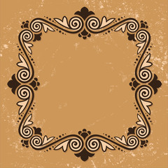 Vector decorative frame Design Elements Isolated On Beige Backgr
