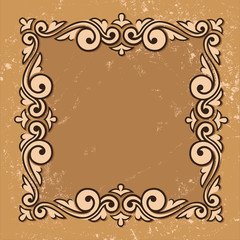 Vector decorative frame Design Elements Isolated On Beige Backgr