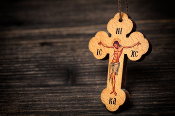 Christian wooden cross