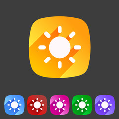 Sun badge flat icon sign set symbol