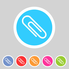 Paperclip badge flat icon sign set symbol