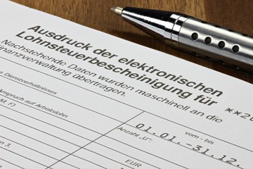 Ausdruck der elektronischen Lohnsteuerbescheinigung