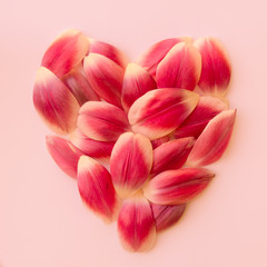 red heart from flowers