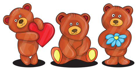 Vector illustration of bears