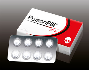 Poison Pill Blister Package Skull