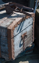 Closeup old vintage chest