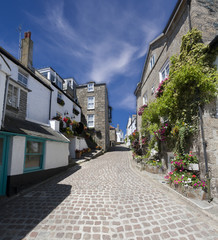 A Typical Cornish Street in St Ives
