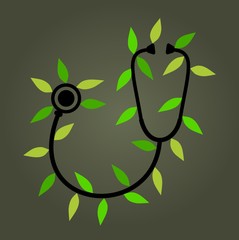 Stethoscope with leaves
