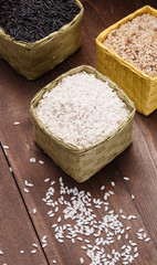 rice in baskets