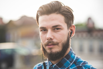 young handsome bearded hipster man