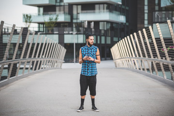 young handsome bearded hipster man