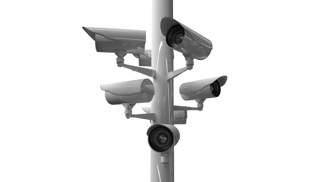 CCTV cameras against white background