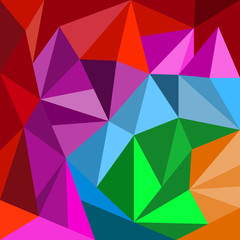 Abstract 3D geometric colorful background from triangles. Vector