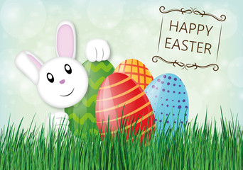 Happy Easter - Easter Eggs - grass - meadow