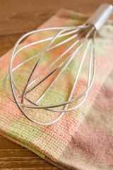 wire whisk and cloth