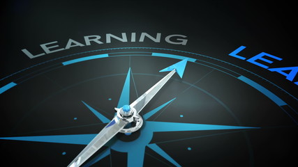 Compass pointing to learning