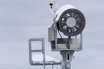 Snow cannon in the mountain ski resort