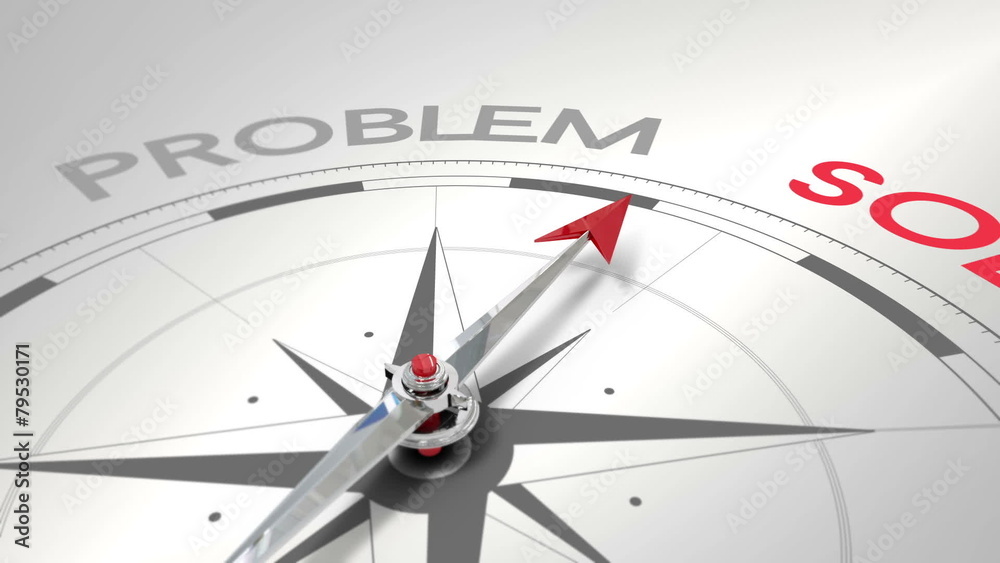 Poster Compass pointing to solution