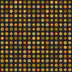 Vintage seamless background of round elements dots
