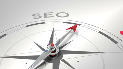 Compass pointing to seo - Powered by Adobe
