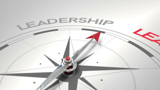 Compass pointing to leadership