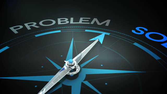 Compass pointing to solution